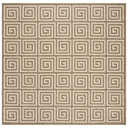 Safavieh 6 ft. 7 in. x 6 ft. 7 in. Linden 100 Contemporary Square Area Rug Cream & Beige LND129C-6SQ